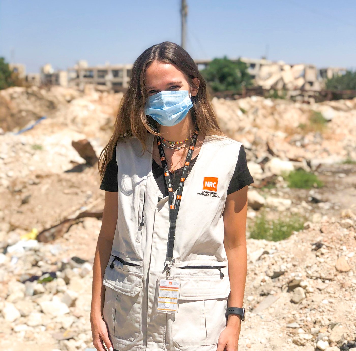 “Together we survive”
NRC Syria, Salma Kasem.
As COVID-19 started to spread, my biggest fear was the threat that we may not be able to aid people who are mostly in need of our assistance. In that exact moment, when the pandemic was at its peak, I decided to be closer to the people who see us as their ray of hope. Reaching the biggest number of vulnerable people was our motivation to work harder and be the heroes we are destined to be, because in a crisis like this, we are all vulnerable.