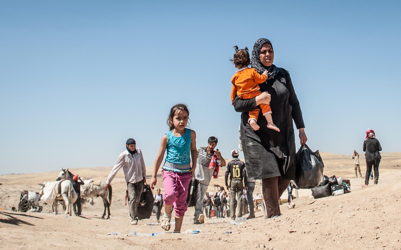 The Sahela border crossing between Syria and the Kurdistan region of Iraq. When the border reopened in August 2013, more than 33,000 refugees crossed in just five days. Photo credit: NRC/Christian Jepsen September 2013