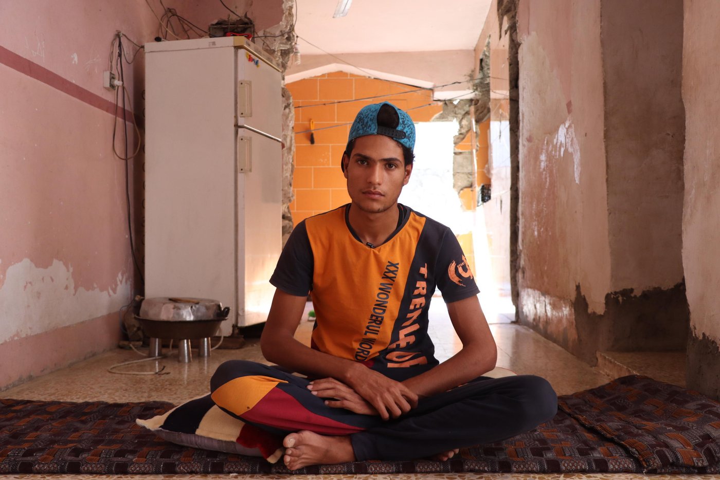 Khalid fathil, he is 17 years old. He is a student at nine grade High school. He lives with the family in Dora mishraq, Hamam Alil.