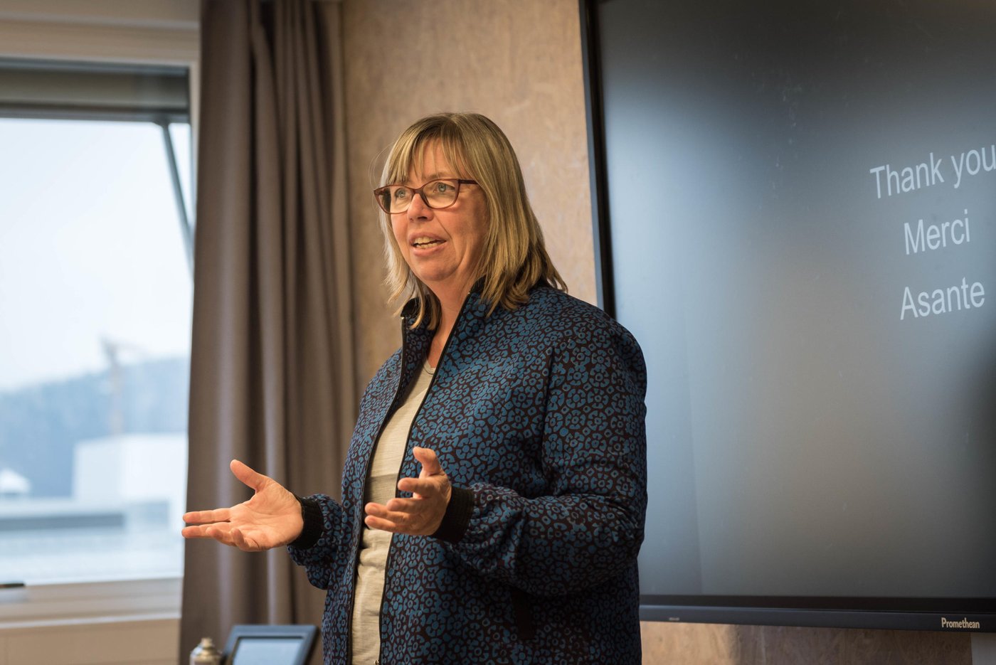 Outgoing CD in DRC, Ulrika Blom is holding her last presentation at HO in Oslo.
Photo:Beate Simarud/NRC