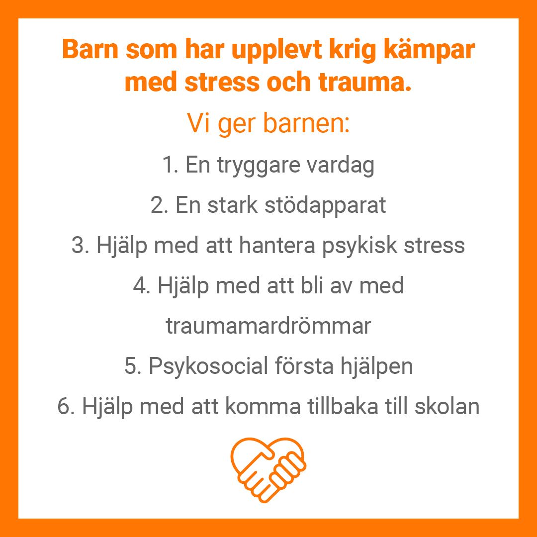 Barn som har upplevt krig kämpar med stress och trauma.