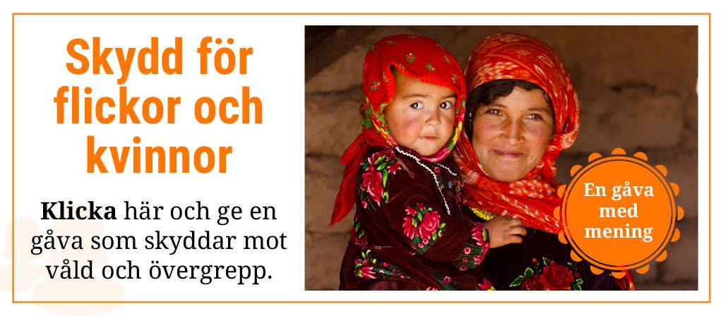 Skydd för flickor och kvinnor: Klicka här och ge en gåva som skyddar mot våld och övergrepp.